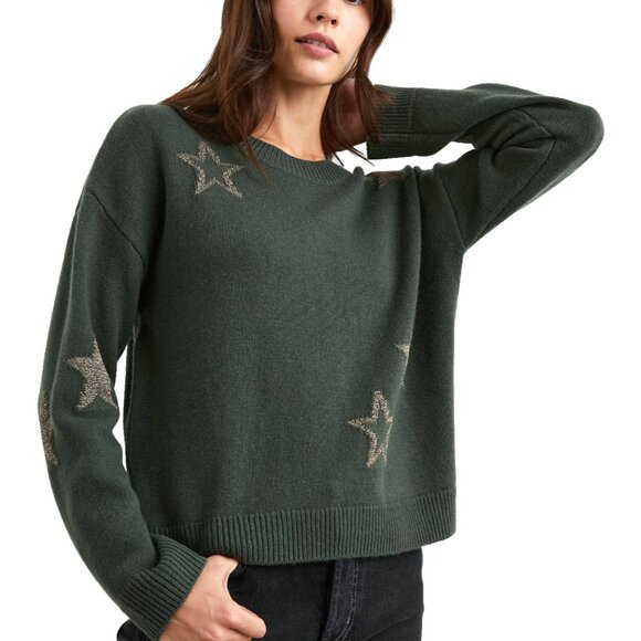 RAILS Perci Olive with Gold Stars Sweater Wool Blend - Picture 2 of 5